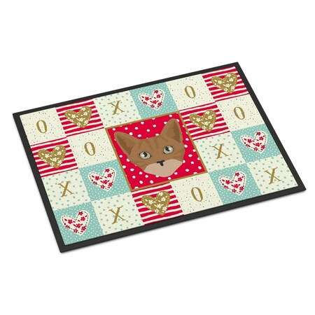 Carolines Treasures 24 x 36 in. Australian Mist Cat Love Indoor or Outdoor Mat CK5086JMAT